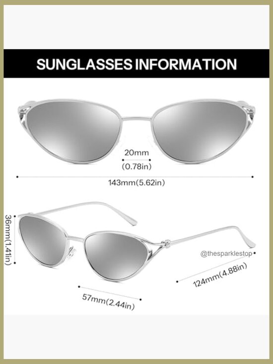Metal Frame Oval Cat Eye Sunglasses, Retro 90s Style, UV400 Protection main image 3
